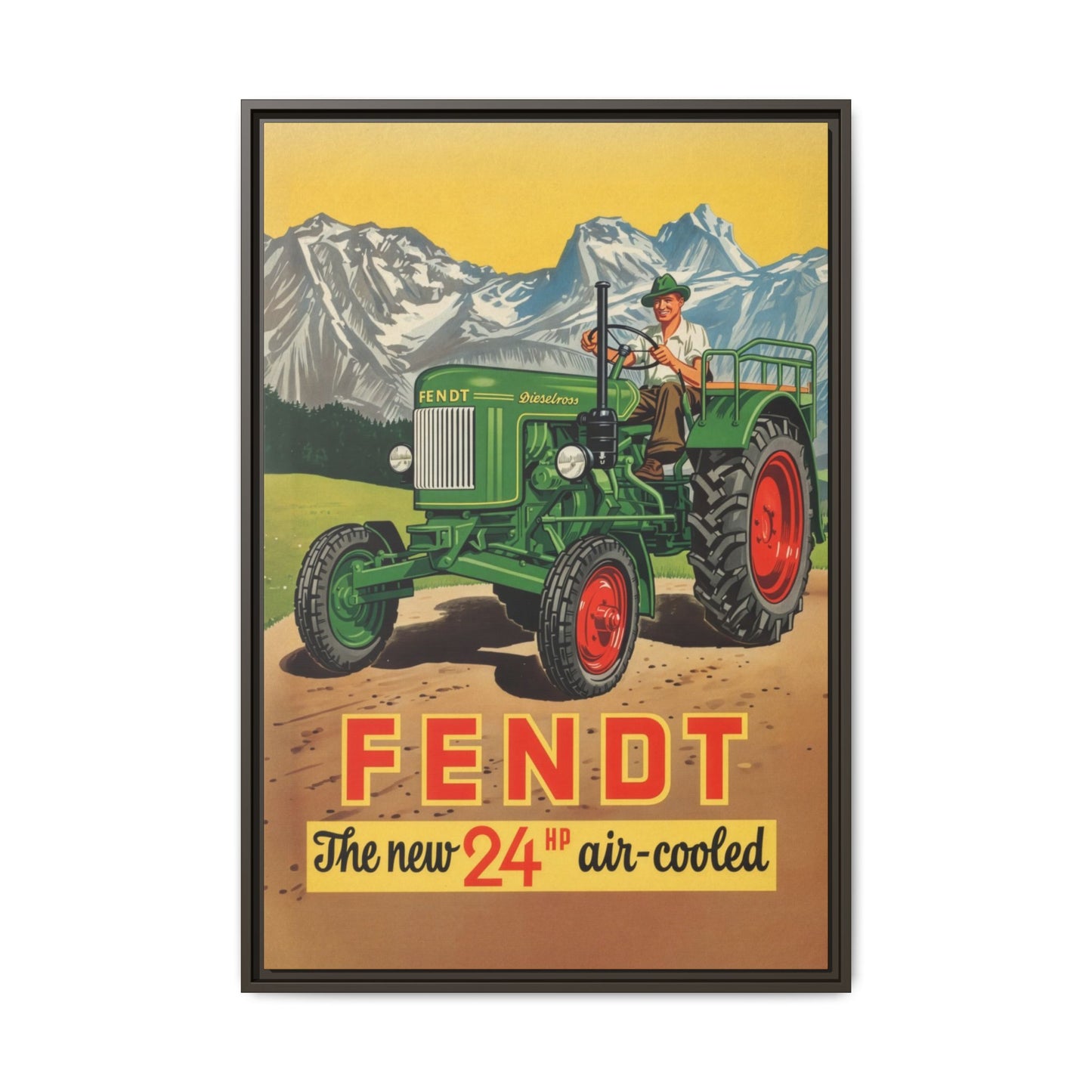 Vintage Fendt Air Cooled 24 Advertisement- Vintage Wall Art on Framed Canvas