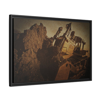 Big Dirt D8 Dozer Action| Gold | Framed | Wall Art on Stretched Canvas