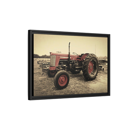 Vintage Massey MF 35 Workhorse in Field - Framed Wall Art Canvas