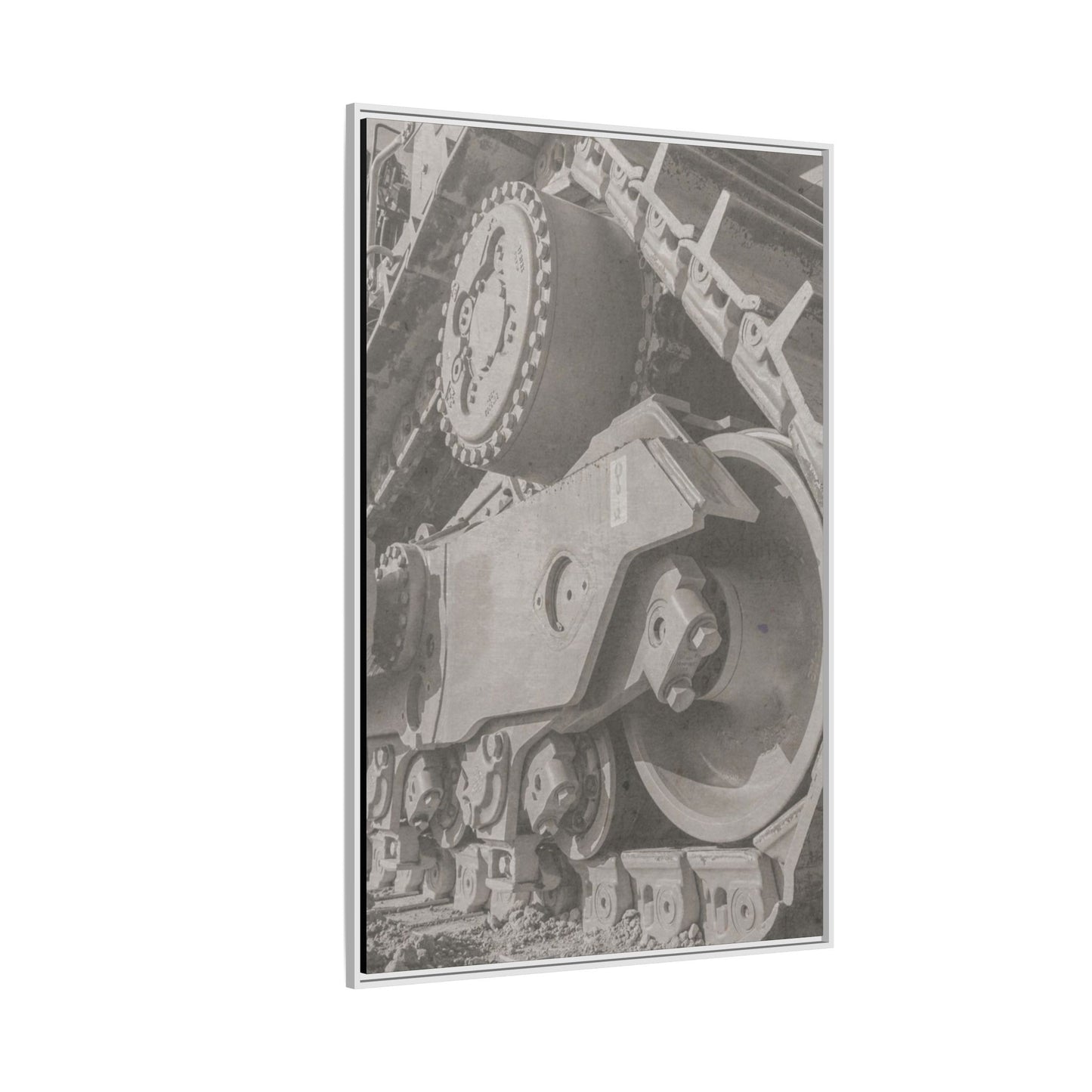 Epic D8 Dozer Triptych | Light Gray | Center Panel | Jondo | Matte Canvas Print (Framed)