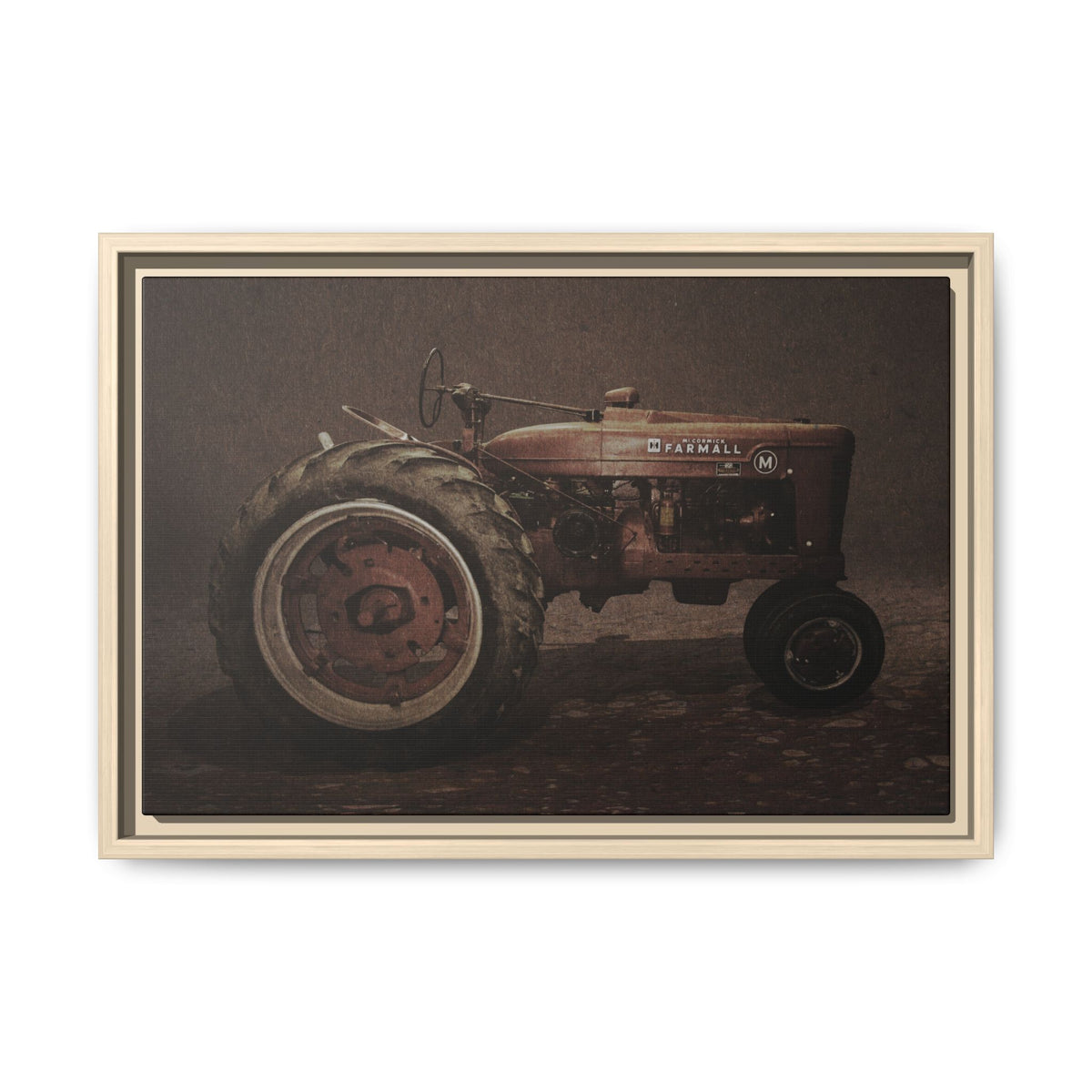 Vintage Farmall M Tractor | Framed Wall Art on Stretched Canvas