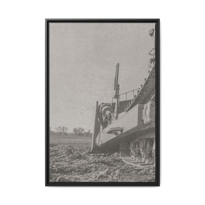 Epic D8 Dozer Triptych | Light Gray | Left Panel | Jondo | Matte Canvas Print (Framed)