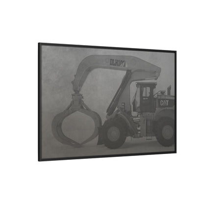 Wheel Loader with Grapple Side View | Framed Photo Wall Art on Canvas