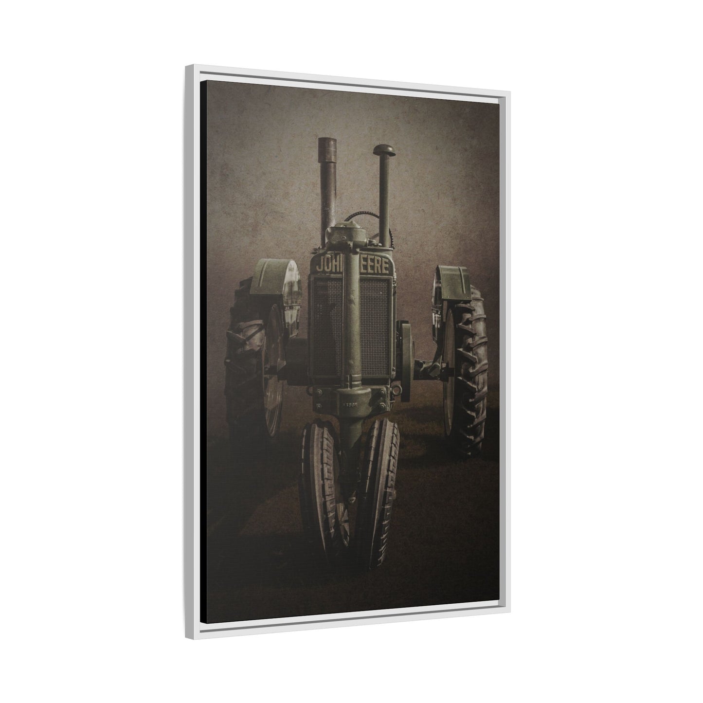 Vintage John Deere Model A Tractor Front View | Framed Wall Art on Stretched Canvas
