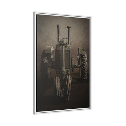 Vintage John Deere Model A Tractor Front View | Framed Wall Art on Stretched Canvas