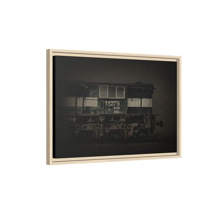 Vintage Diesel Locomotive Engine Matte Canvas Framed