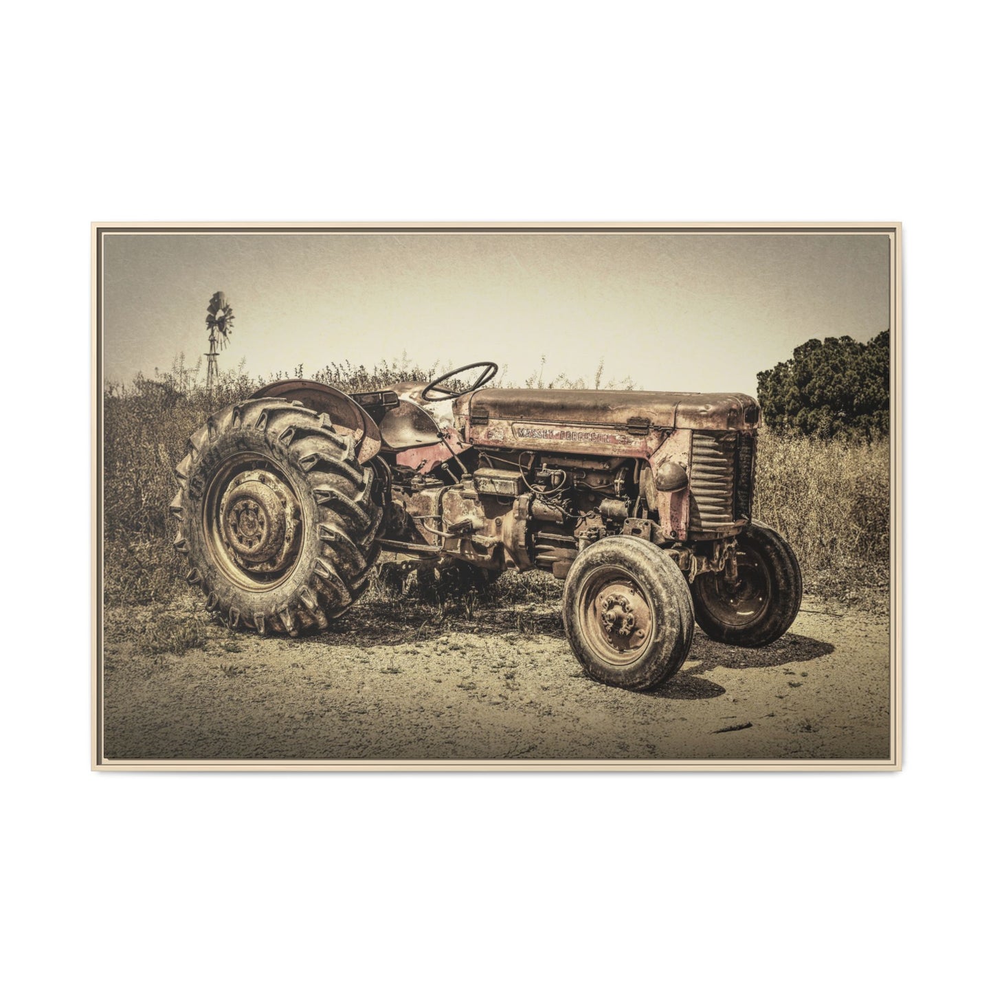 Vintage Massey Ferguson MF 35 - Framed Wall Art on Canvas