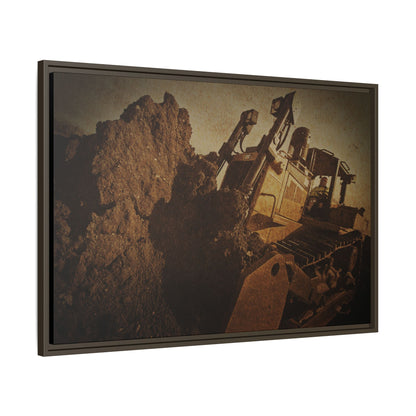 Big Dirt D8 Dozer Action| Gold | Framed | Wall Art on Stretched Canvas