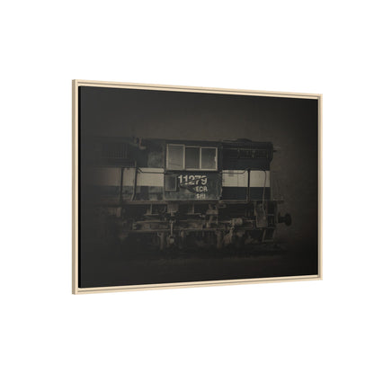 Vintage Diesel Locomotive Engine Matte Canvas Framed