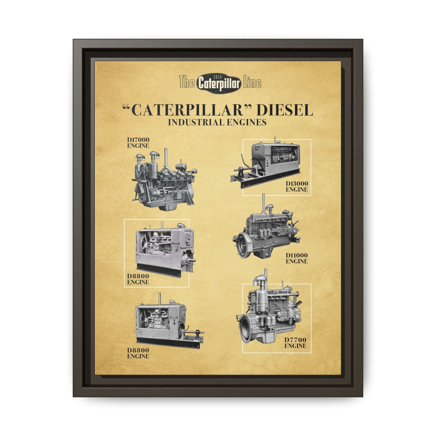Diesel Power Engine Line Vintage Advertisement | Framed Wall Art on Canvas