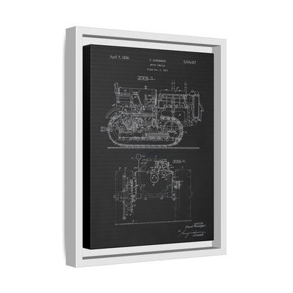 Vintage Dozer Rudiger Patent Drawing, Framed Wall Art on Canvas