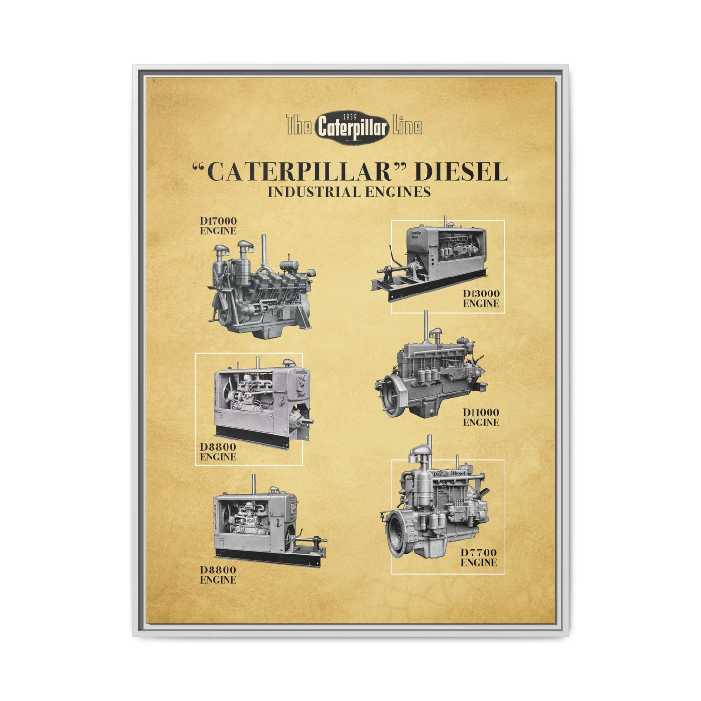 Diesel Power Engine Line Vintage Advertisement | Framed Wall Art on Canvas