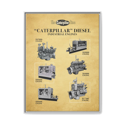 Diesel Power Engine Line Vintage Advertisement | Framed Wall Art on Canvas