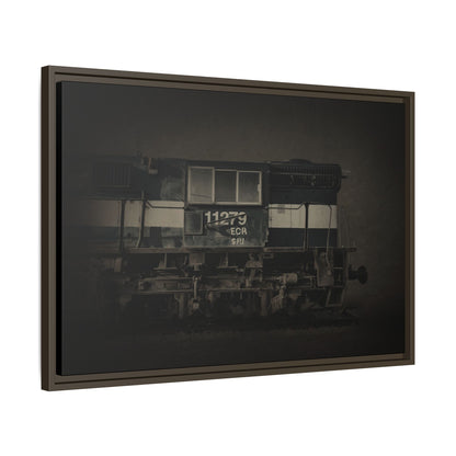Vintage Diesel Locomotive Engine Matte Canvas Framed