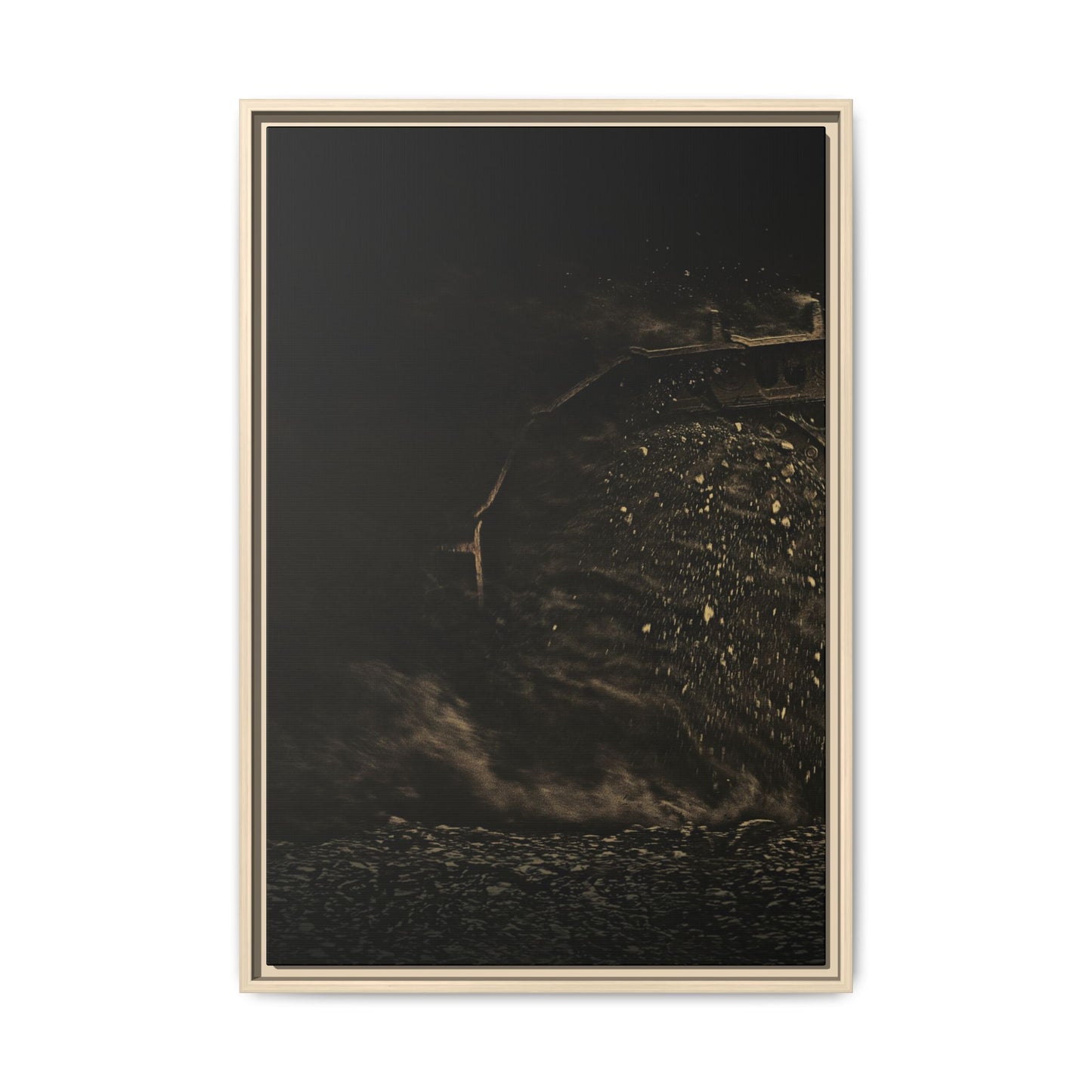 Epic Dozer Track Triptych Left | Matte Canvas Print (Framed)