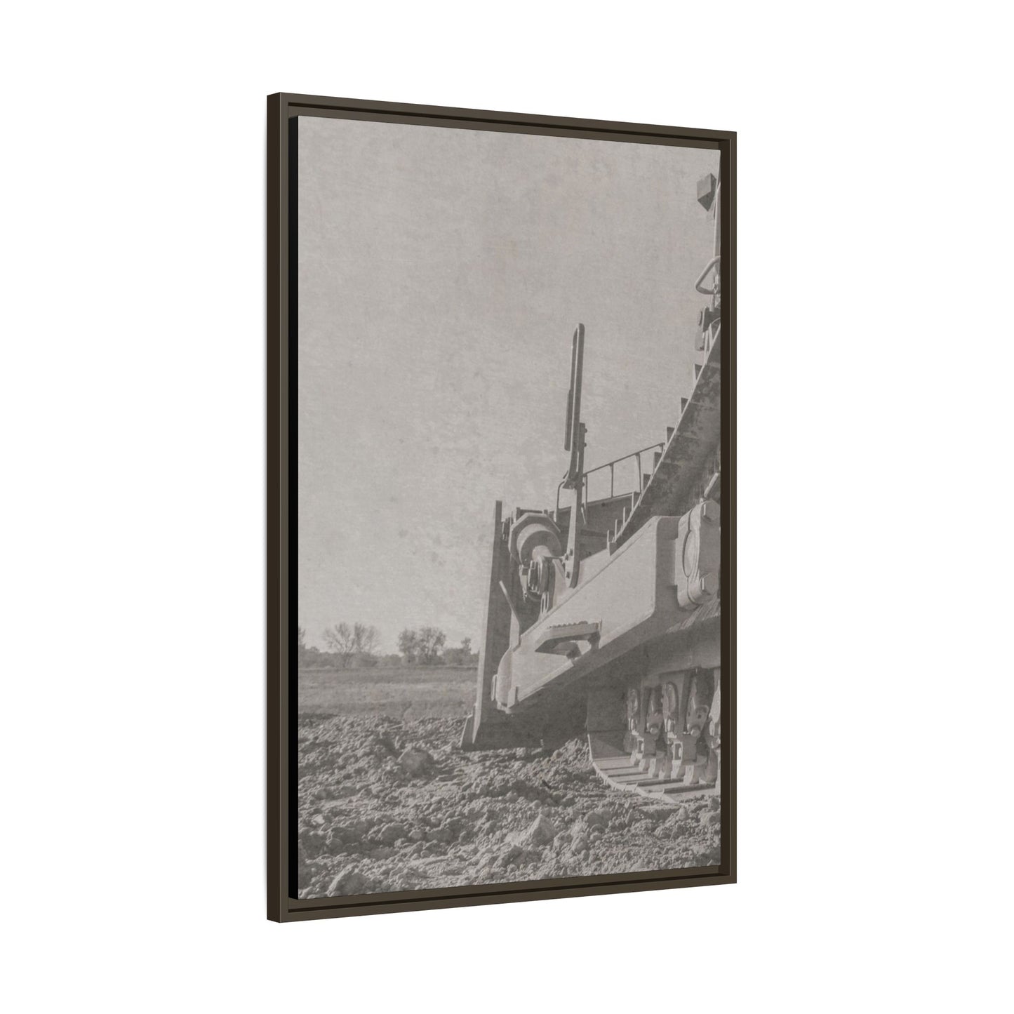 Epic D8 Dozer Triptych | Light Gray | Left Panel | Jondo | Matte Canvas Print (Framed)