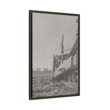 Epic D8 Dozer Triptych | Light Gray | Left Panel | Jondo | Matte Canvas Print (Framed)