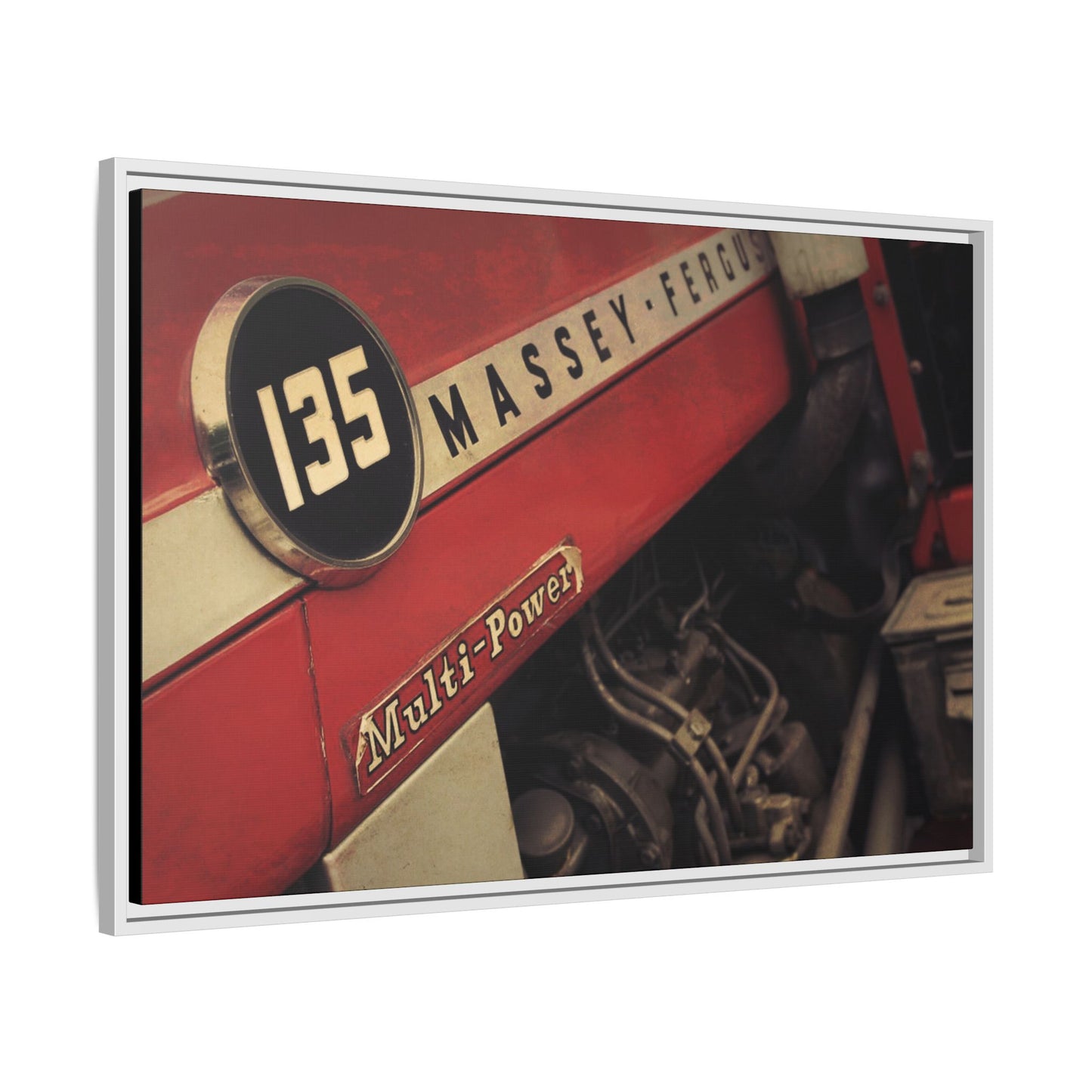 Vintage Massey 135 Close Up | Framed Wall Art on Stretched Canvas