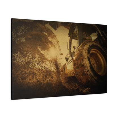 Skid Steer Boring Action | Unframed Photo Art on Canvas