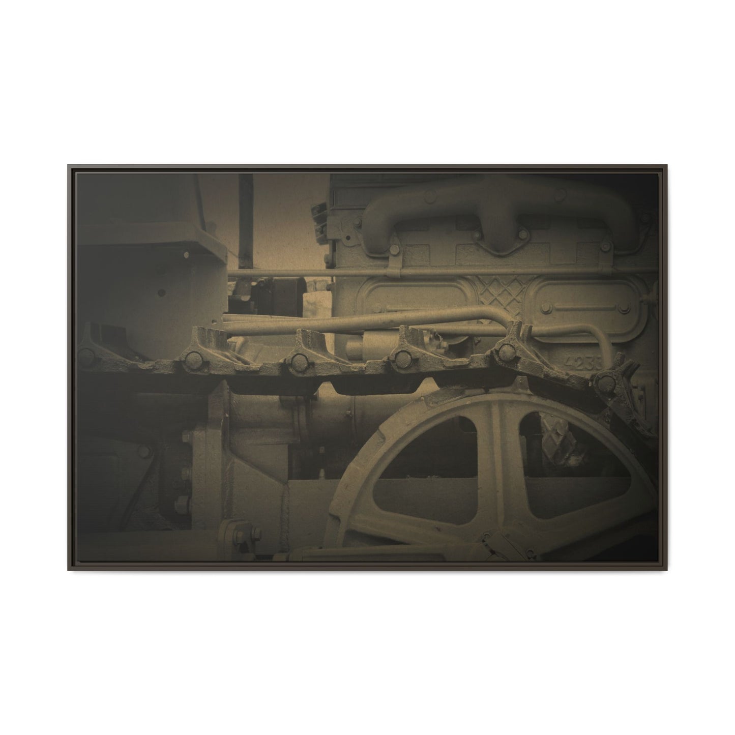 Vintage Track Detail | Framed Wall Art on Stretched Canvas