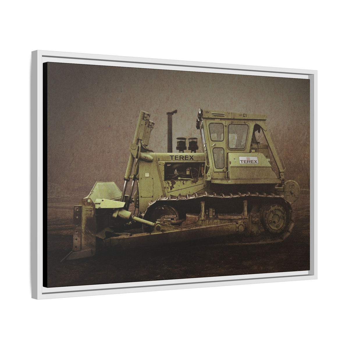 Classic Terex Dozer | Framed Wall Art on Stretched Canvas