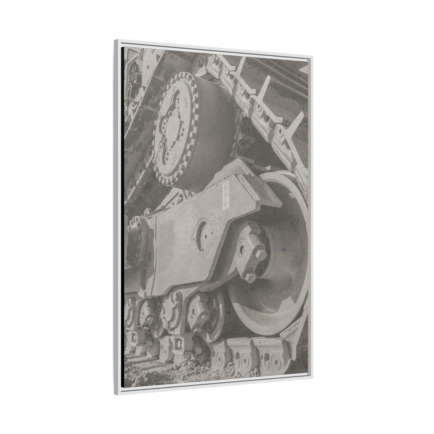 Epic D8 Dozer Triptych | Light Gray | Center Panel | Jondo | Matte Canvas Print (Framed)