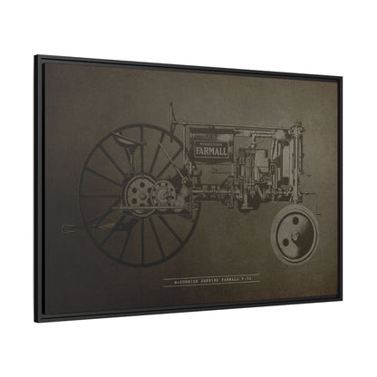 Vintage Farmall F-12 Mechanical Drawing | Framed Wall Art on Canvas