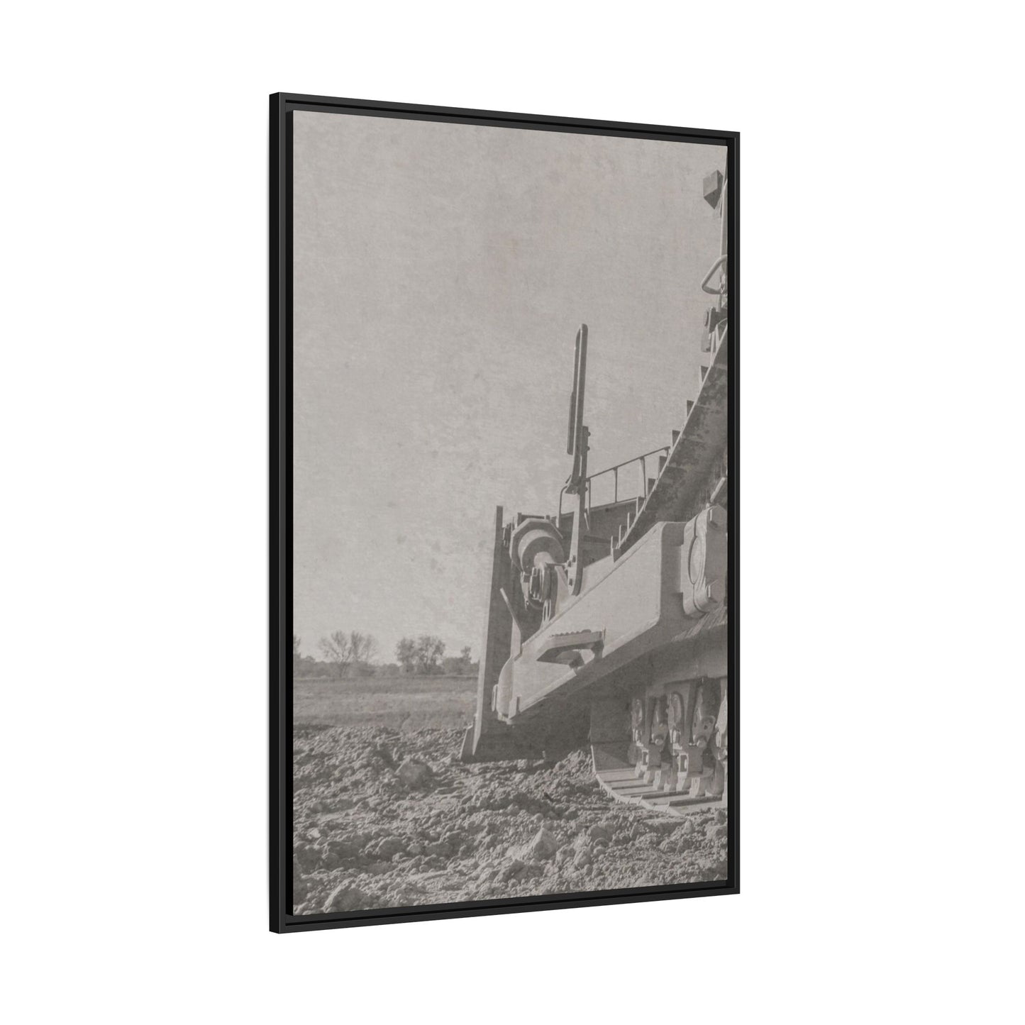 Epic D8 Dozer Triptych | Light Gray | Left Panel | Jondo | Matte Canvas Print (Framed)