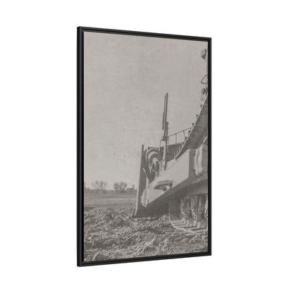 Epic D8 Dozer Triptych | Light Gray | Left Panel | Jondo | Matte Canvas Print (Framed)