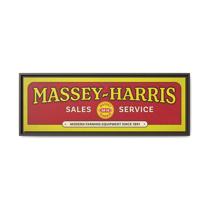 Vintage Massey Harris Dealership Sign | Framed Wall Art on Stretched Canvas