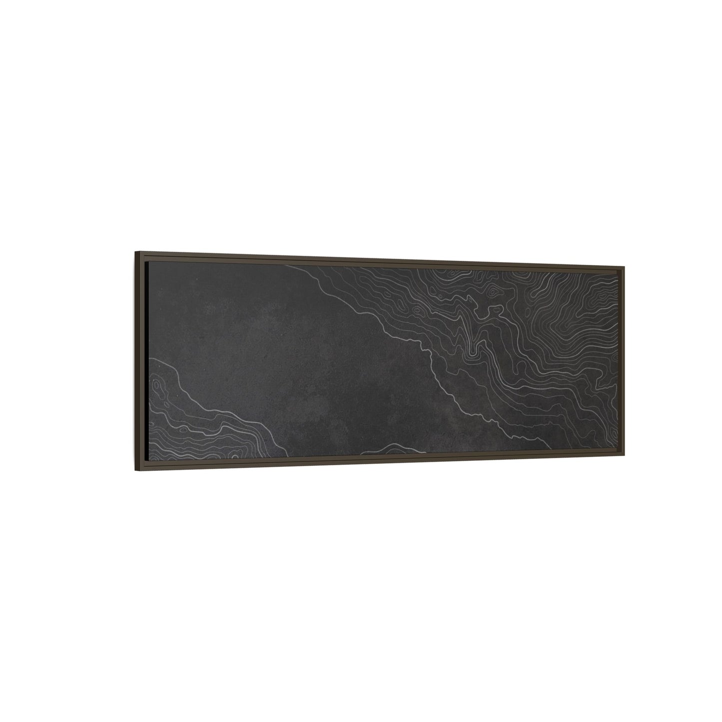 Minimalist Topographic Graphic Art - Framed Canvas