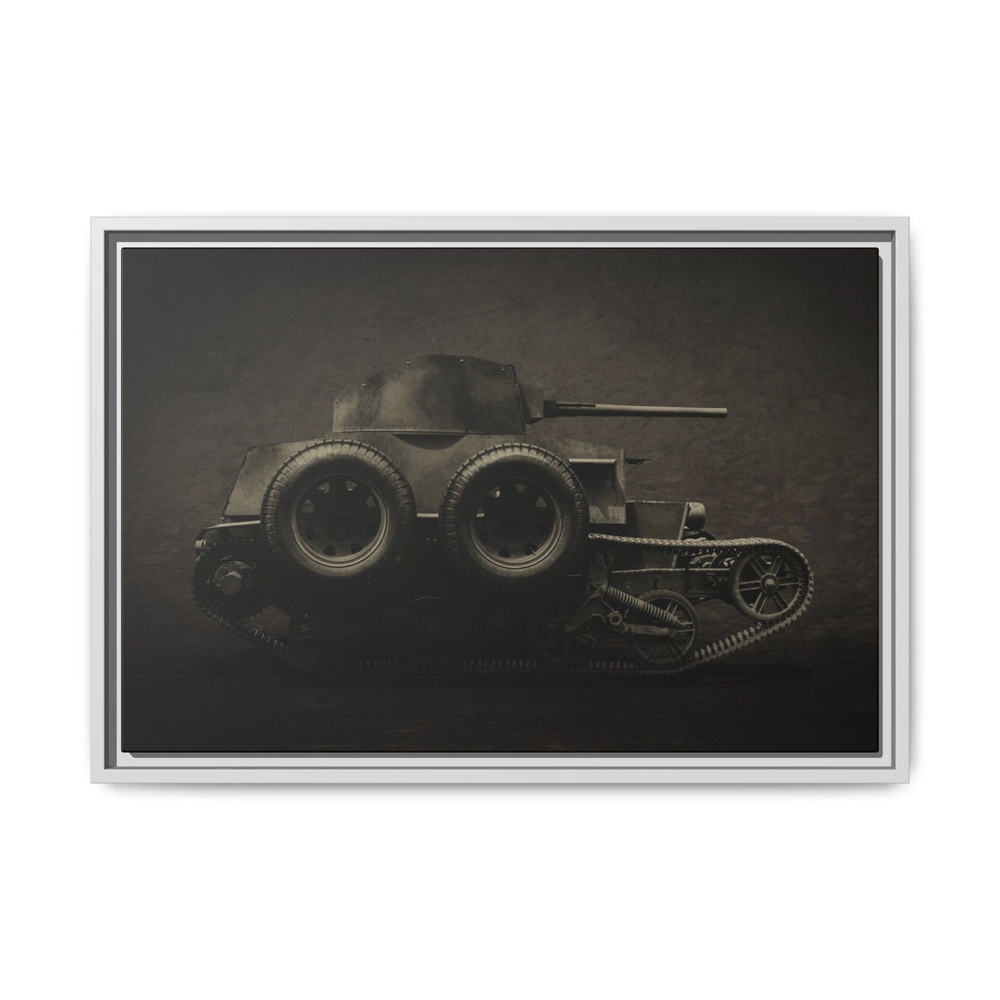 Vintage WWII  Schofield Tank Photo Art on Framed Canvas