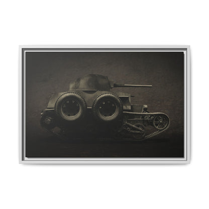 Vintage WWII  Schofield Tank Photo Art on Framed Canvas