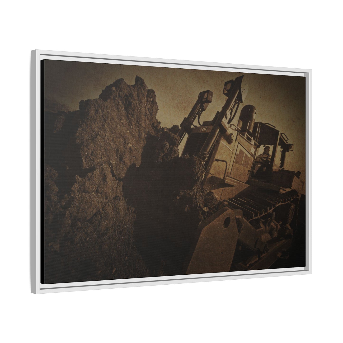 D8 Dozer Action| Framed Wall Art on Stretched Canvas