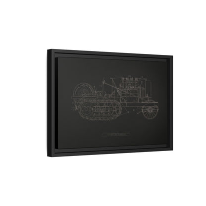 Vintage HOLT Tractor Patent Drawing Industrial Artwork | Framed Wall Art on Stretched Canvas