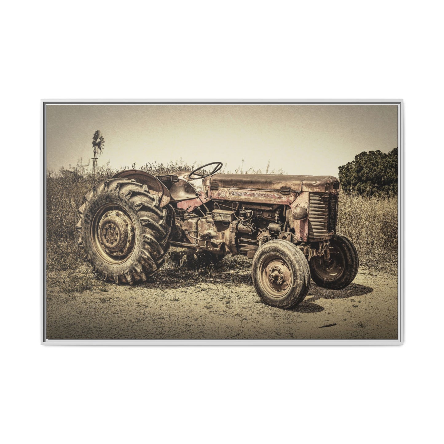 Vintage Massey Ferguson MF 35 - Framed Wall Art on Canvas