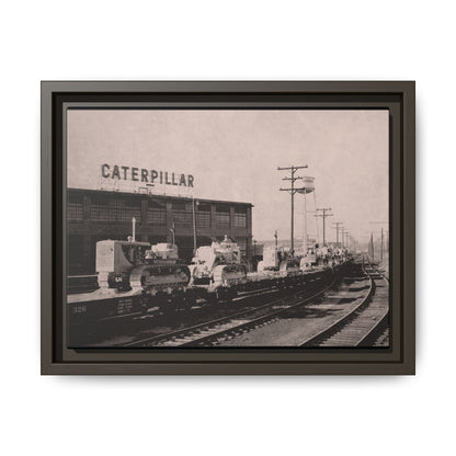 Vintage Crawler Track Assembly Line | Framed Photo Art on Matte Canvas