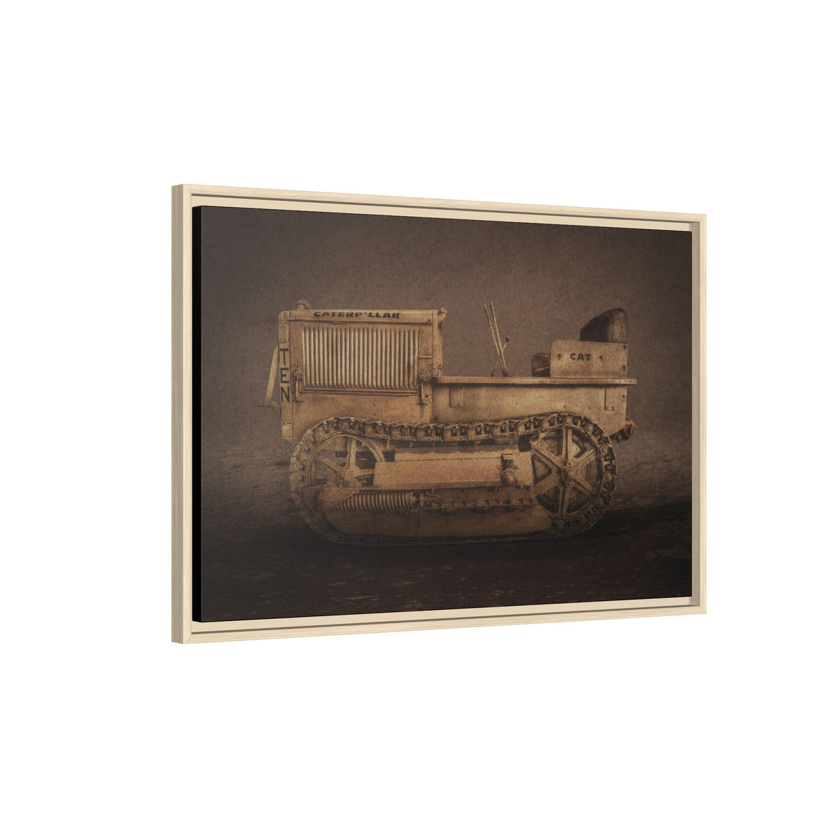Vintage CAT 10 'TEN' Crawler | Framed Wall Art on Stretched Canvas