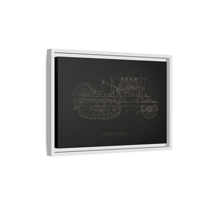 Vintage HOLT Tractor Patent Drawing Industrial Artwork | Framed Wall Art on Stretched Canvas