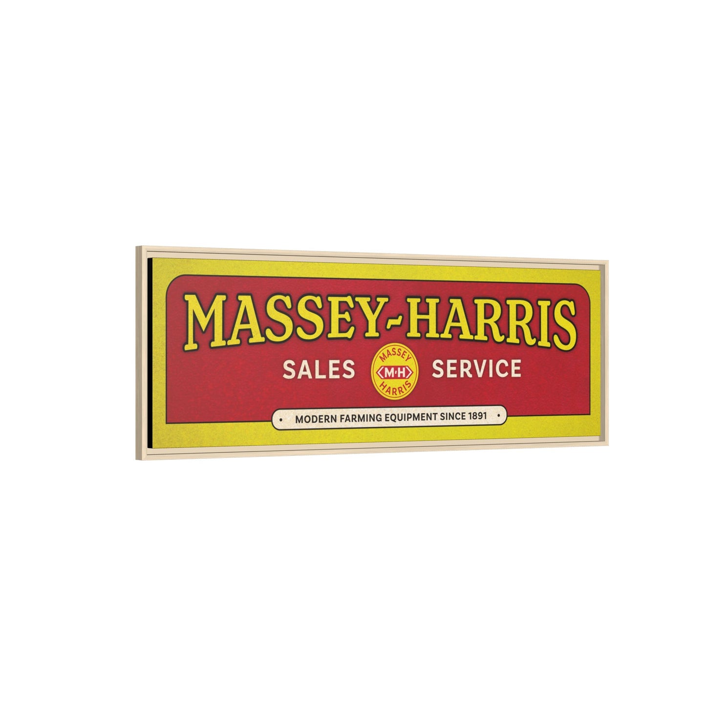 Vintage Massey Harris Dealership Sign | Framed Wall Art on Stretched Canvas