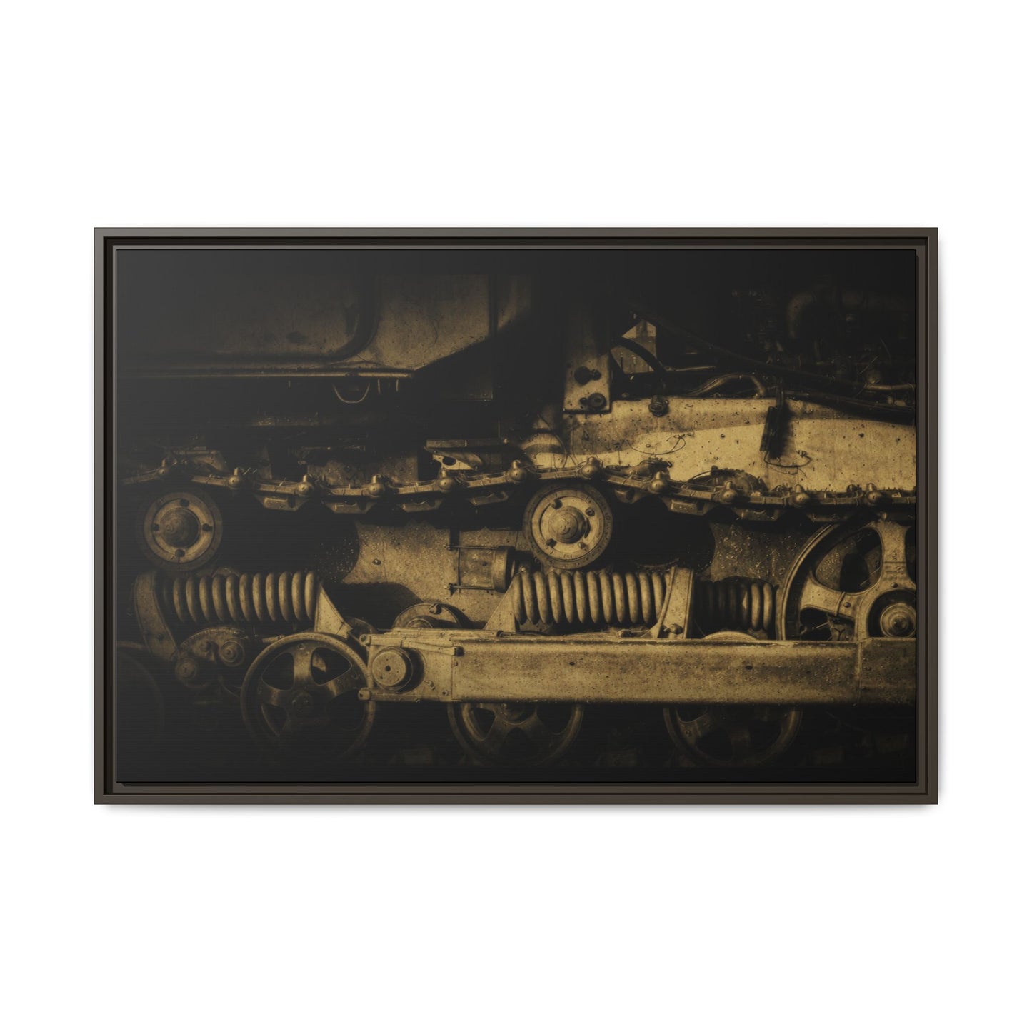 Dramatic Crawler Tracks | Framed Wall Art on Stretched Canvas