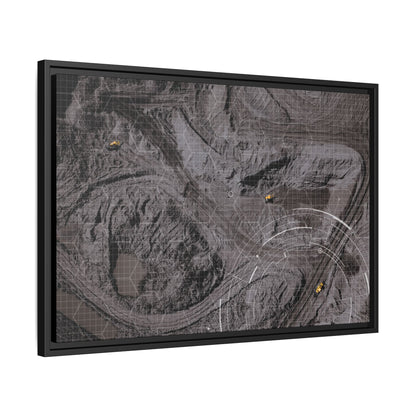 Drone Mining Construction Site - Photo Art Framed on Stretched Canvas