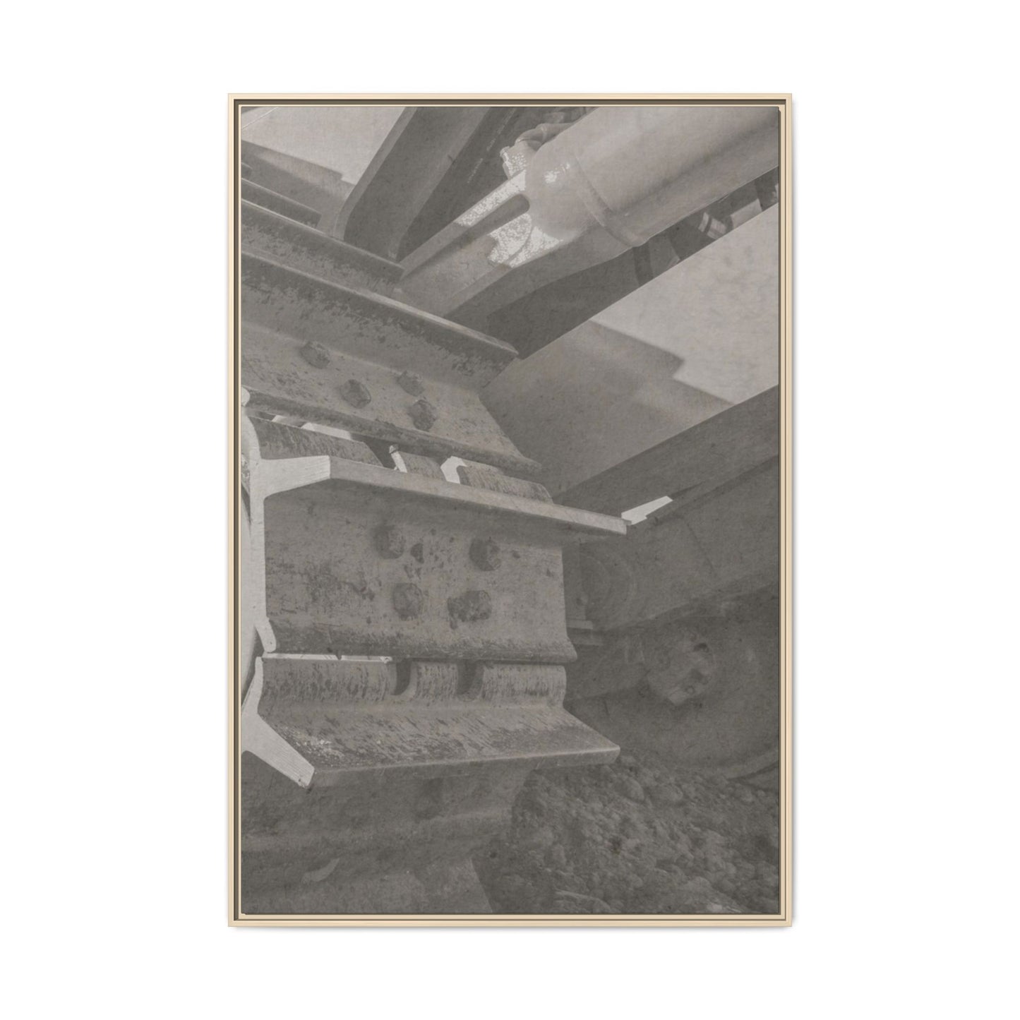 Epic D8 Dozer Triptych | Light Gray | Right  Panel | Jondo | Matte Canvas Print (Framed)