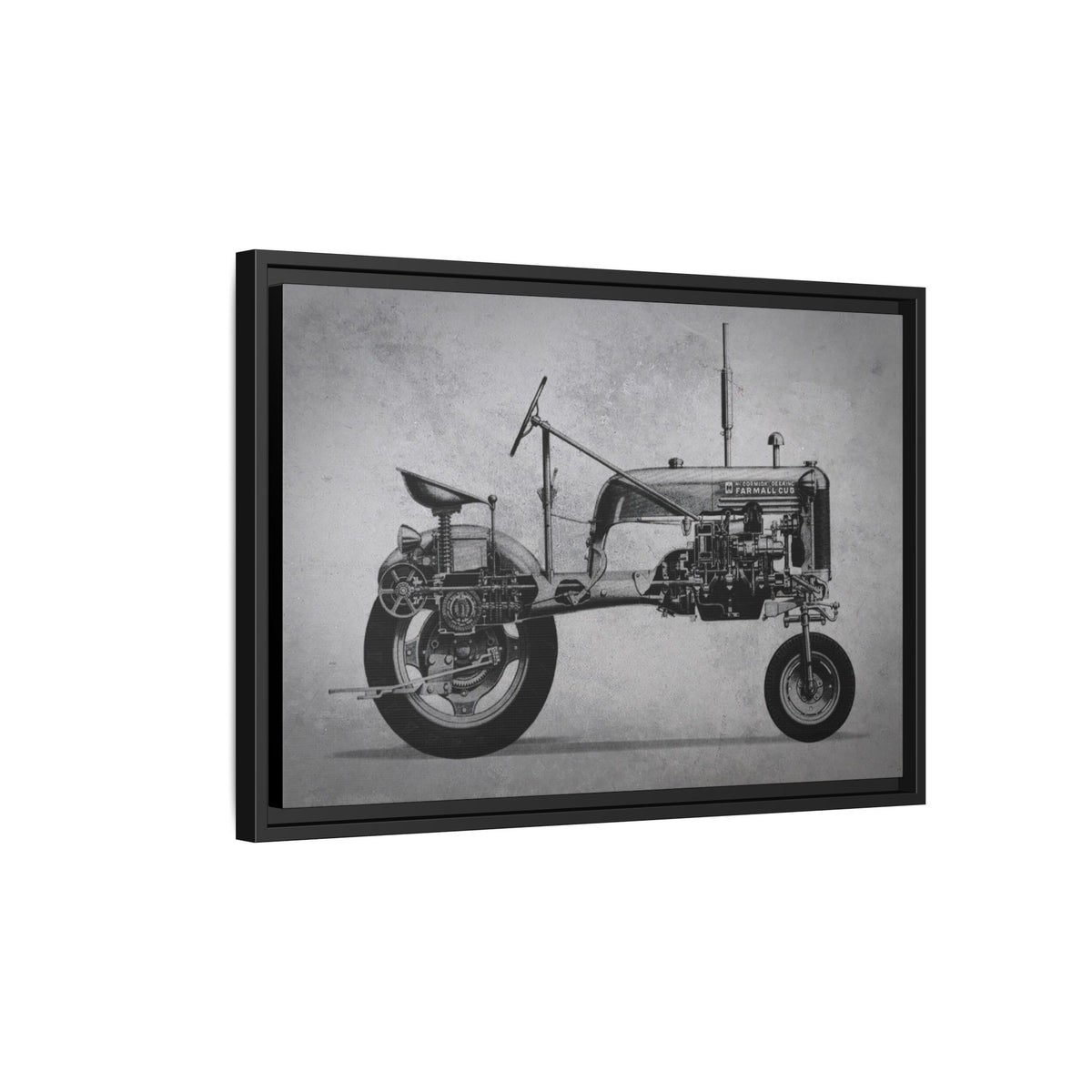 Vintage Farmall Pony Cutaway Drawing | Framed Wall Art on Canvas