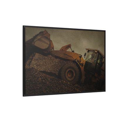 960 Wheel Loader Action| Framed Wall Art on Stretched Canvas