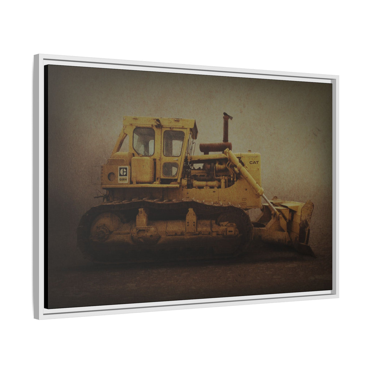 Classic D9H Dozer Photo Wall Art on Framed Canvas | Industrial Artwork