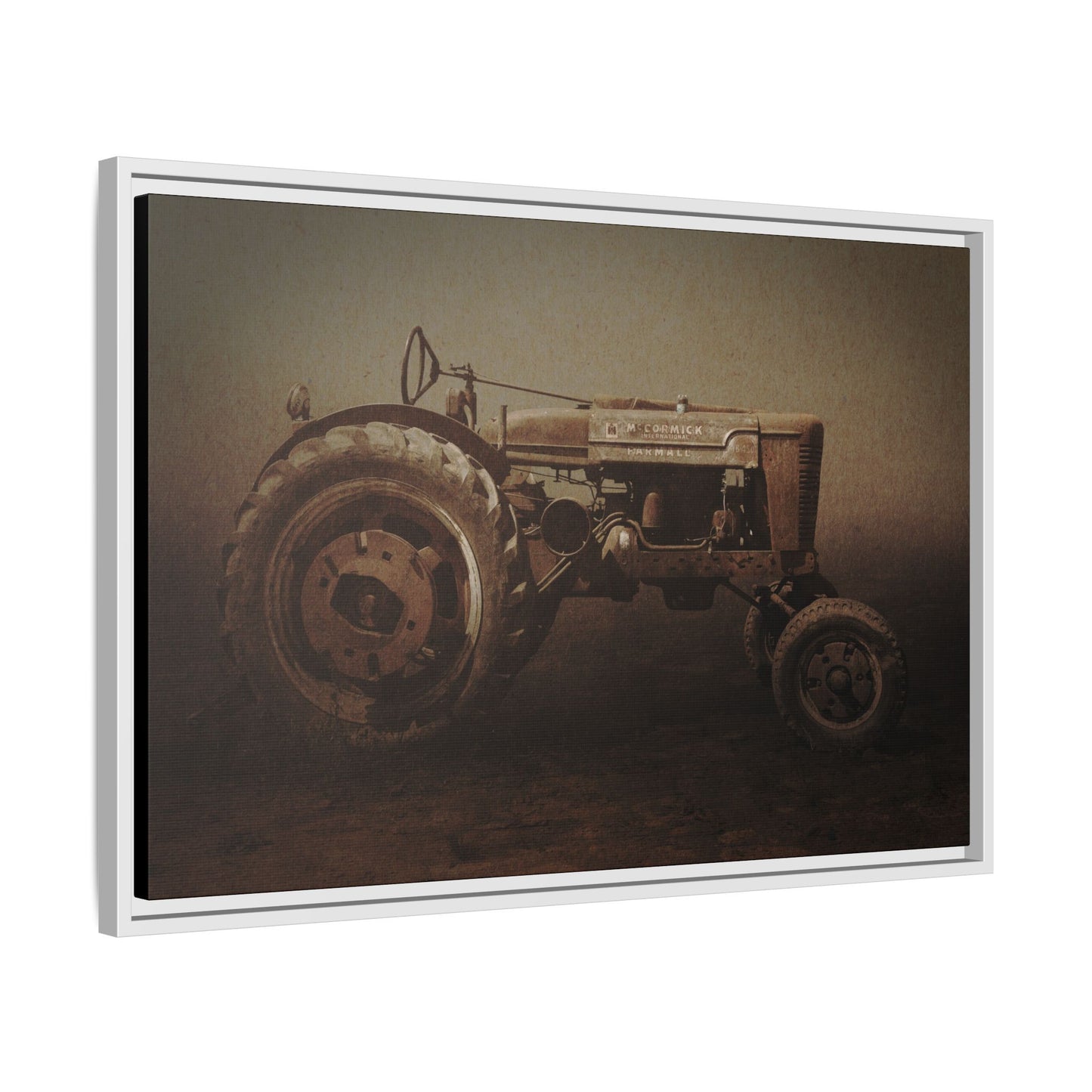 Weathered Vintage Farmall Tractor | Framed Wall Art on Stretched Canvas