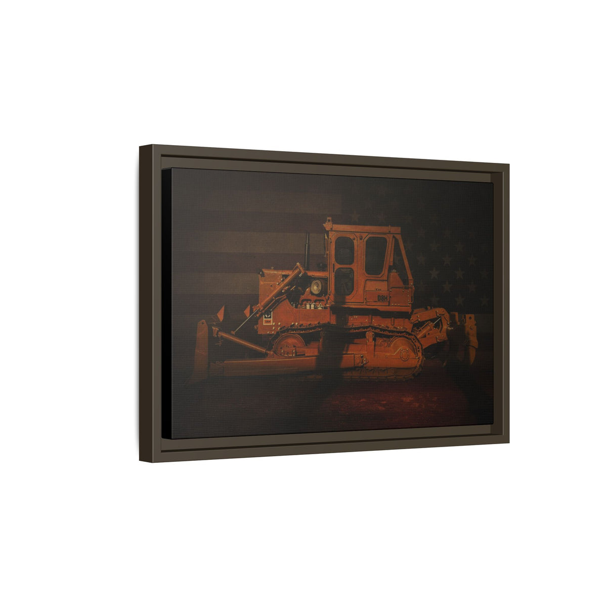 Patriotic D8H Classic Dozer | Framed Wall Art on Stretched Canvas