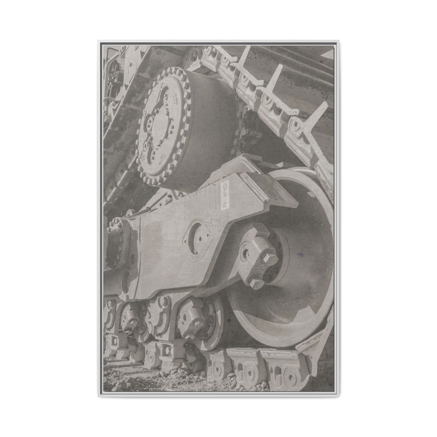 Epic D8 Dozer Triptych | Light Gray | Center Panel | Jondo | Matte Canvas Print (Framed)