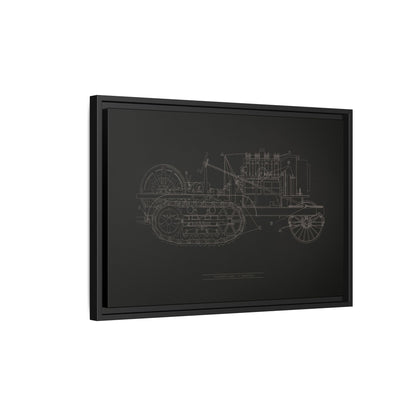 Vintage HOLT Tractor Patent Drawing Industrial Artwork | Framed Wall Art on Stretched Canvas